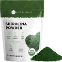 Kate Naturals poudre de spiruline biologique. Superfruit nutritif pour smoothies et jus (2 lb, USDA certifié, non-OGM, sans gluten)