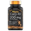 Tnvitamins CoQ-10 200mg - 150 Capsules avec extrait de poivre noir (en anglais) 5 mois d'approvisionnement!