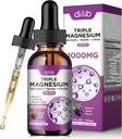 Glycinat de magnésium gouttes liquides avec citrate de taurate - Supplément de mangesium pour le sommeil, le stress, os, Muscle - 2 Fl Oz, végétalien, arômes de raisin