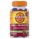 Gommies de fibre de métamucil pour les adultes avec probiotiques pour le soulagement de ballonnement, Pas de sucre ajouté Fraise Kiwi BlackBerry Flavors, 5g Mélange de supplément de fibre à base de plantes prébiotiques, 90 Compte