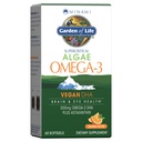 Jardin de la vie Minami Algae Omega 3 Végétalienne DHA pour la santé du cerveau et des yeux - Orange Flavor, 500mg à base végétale DHA Omega-3 Vegan Algae Oil Plus Astaxanthin, Pas d'afteraste, 60 Mini Softgels faciles à avaler