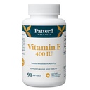 Pattern Wellness Supplément Vitamine E 400 UI - stimule l'activité antioxydante - soutient la santé du corps entier - lutte contre les dommages cellulaires - test 3rd Party Lab - 90 gels doux