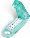DUBSTAR Splitter Pill Cutter pour les petites et petites pilules, Multiple Pill Cutters pour les petites ou grandes pilules, Ajustable Pill Splitter avec dispositif de centrage et Blade Guard pour les tablettes multiples (Cyan)