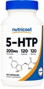 Nutricost 5-HTP 200mg, 120 Capsules végétariennes (5-Hydroxytryptophane) - Sans OGM et sans gluten