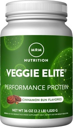 MRM Nutrition Veggie Elite Performance Protéines de Cinnamon Bun Aromatisés Protéines végétales Faciles à digérer avec BCAAs