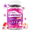 Citrate de calcium sans sucre Gummies pour les femmes et les hommes 1000mg, vitamine D3 K2, magnésium, zinc, bore, manganèse, cuivre, Absorption ultime Suppléments de calcium pour os, muscles et immunitaire - végétalien, 60 Compte