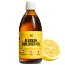 Sur la cible vivant l'huile de foie de morue de l'Alaska liquide de l'huile de citron biologique 16,67 oz. Ligne capturée aux États-Unis de Vitamine D. Riche en Omega 3 DHA/EPA.
