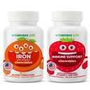 Enfants Fer 10mg + Vitamine C Chewables + Elderberry + Zinc + C Chewables Bundle