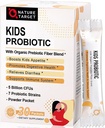 Probiotiques pour enfants avec prébiotiques Fibre, 5 milliards d'UFC enfants poudre probiotique pour la santé digestive et le soutien immunitaire, 7 souches probiotiques biologiques pour l'âge 3+, lait, gluten et sans sucre, 30 paquets