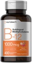 Horbaach Vitamine B12 1000 mcg Sous-linguistiques : 400 comprimés dissolvants rapides : supplément de méthylcobalamine pour femmes et hommes.