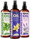 Spray d'huile de magnésium pur de Venture Pal 100% avec beurre de vanille, absorption rapide, moins de sting, ultra apaisant pour le sommeil et la relaxation musculaire, sept (gros 8 oz) minéraux