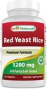 Meilleurs produits naturels Riz de levure rouge 1200 mg (non-OGM) 120 comprimés - non irradiés, sans citrine