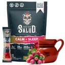 Salud 2-en-1 Aide au sommeil + Mélange de boisson calme, Arôme de poire piquante, Melatonine, Magnésium, Extrait de safran, L-Theanine, Non-OGM, Sans gluten, Vegan, Basse-Calorie, 1g de sucre (15 portions)