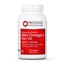 Protocole Ultra Omega-3-500mg EPA & 250mg DHA - Huile de poisson pour la santé du cerveau, du coeur et du système nerveux* - Supplément Omega DHA de l'EPA - Non-OGM et Halal - 180 Softgels
