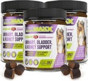 Dog Urinary Tract Infection Treatment, Bladder & Kidney Support for Dogs, Powerful Pet Care, Natural Soft Chews with Cranberry & Glucosamine, Made in The USA, Chicken Flavor, 90 Count, 3 Pack