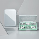 Pill Box Waterproof Travel Pill Case Portable Daily Pill Container Pill Holder Purse 6 Compartiments Pocket Compact Medicine Organizer for Vitamine,Pish Oils,Supplements,Medification (Grand Blanc)