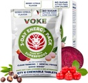 Comprimés d'énergie de Voke - Comprimés croustillants ultrarapides, Pocket Portable, Conditionnement refermable, Vitamine C, Soutient la concentration de la mémoire focale pensée claire et bonne humeur.