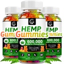 (3 Pack) Hohe Potenz Hanf-Gummien 600.000 zusätzliche Stärke - Stress, Schlaf, Stimmung, Beruhigung, Fokus, Entspannungsergänzungsmittel, 100% natürliche Hanföl-Extrakt Infused Gummis, Vegan, Non-GMO, Gluten-Free