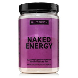 NAKED Fruit Punch Energy - Supplément de préentraînement propre pour les hommes et les femmes, Vegan Friendly, No Added Sweeteners, Colors or Flavors - 30 portions