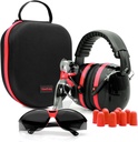 Yewltvep Shooting Ear Protection Gun Range Ear Protection mit Earmuffs, Gun Safety Glasses, Earplugs, Hard Storage Case