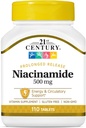 21e siècle Niacinamide 500 mg Comprimés à libération prolongée - 110 ct, boîte de 2