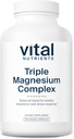 Vital Nutrients Triple Magnesium Complex Supplement | Vegan Magnesium Glycinate, Malate & Oxide 250mg | Easily Absorbed Magnesium Supplement for Stress, Muscle, Heart, Bone Support | 180 Capsules