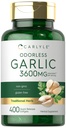 Carlyle Odorless Ail Softgels 3600 mg , 400 Count , 400 Alnium Sativam Bulb , Supplément sans gluten