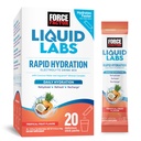 FORCE FACTOR Liquid Labs Elektrolyte Pulververpackungen – tropische Früchte – Hydrationspackungen, um Elektrolytwasser zu machen, mit 5 essentiellen Elektrolyten, Vitaminen, Mineralien und Antioxidantien, 20 Stick Packs