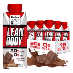 LABRADA NUTRITION - Lean Body RTD Whey Protein Shake, Günstig On-The-Go Meal Ersatz Shake für Männer & Frauen, 20 Gramm Protein – Zero Sugar, Lactose & Gluten Free, Schokolade (Pack von 16)