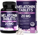 Mélatonine 20mg Comprimés pour adultes (180 Nombre) - Dissolve rapide avec 20mg de mélatonine par comprimé - haute puissance, sans gluten, non-OGM, végétalien - mélange d'arôme de baie - approvisionnement en vrac - États-Unis Fabriqué