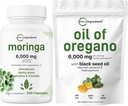 Micro-ingrédients Huile d'Origan Softgels 300 Count & Moringa Oleifera 6 000mg Équivalent 300 Capsules Bundle 2 Pack