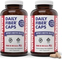 Yerba Prima Capsules de fibre quotidienne de formule 400 (paquet de 2) - Les deux fibre soluble/insoluble avec les défenses de graines de Psyllium, Acacia Gum, supplément de fibre de pomme