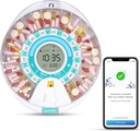 Zoksi New Bluetooth Smart Automatic Pill Dispenser, Electronic Medication Dispenser for Elderly, 28 Compartments Medicine Organizer with Triple reminder