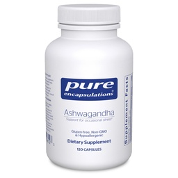 Pure Encapsulations Ashwagandha - 500 mg Ashwagandha Extract - Stoffwechsel & Stress Support - Immununterstützung - GMO Free & Vegan - 120 Kapseln