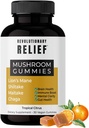 Adaptogenic 4-1 Mushroom Extract Gummies for Focus, Clarity & Immune Support・with Lion’s Mane, Shiitake, Chaga & Maitake・Vegan・Keto-Friendly・Tropical Citrus Flavor