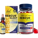 RESCUE Nighttime Sleep Aid Bundle, 3Pk - Bach Sleep Kids Dropper, 10mL Sleep Liquid Melts, 28Ct Plus Sleep Gummies avec 5mg Melatonine/dose, 60Ct