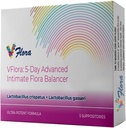 VagiBiom 5-Day Vflora (Lactobacillus crispatus + L. gasseri) zu Balance Intimate Flora. Nourish and Nurture Good Flora for Skin Health. Ultra Potent 100% natürliches Vegan (5 Suppositorien)