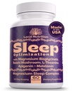 Aide naturelle au sommeil avec Magnésium Glycinate 500mg Reishi Champignon 350mg L-Theanine 300mg Apigenin 50mg Melatonin 3mg - Supplément de sommeil Magnésium pour le sommeil profond, soutien du sommeil - 60 Capsules Fabriqué aux États-Unis