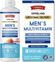 Men's Multivitamin - Liquid Supplement - Liposomal Delivery - Daily Multi Vitamin with Biotin B Complex Omega-3 - Hair & Nail Support Vitamin - Peach Flavor - 3000 mg per Serving - 450 mL