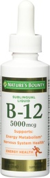 Nature's Bounty B-12 5000 mcg Sublingual Liquid Energy Health 2 oz (Pack of 5)