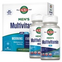 KAL Multivitamine pour hommes AM/PM, Supplément antioxydants, Muscle, Immune, Électrolyte Balance, Soutien général au bien-être, Fabriqué sans OGM et soja, Vegan, 30 portions, 120 comprimés