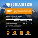 60 000 MG Shilajit Résine biologique pure - 65% Acid Fulvique et 85+ Trace Minerals, 120 portions - Reveiller l'énergie Booster et soutenir Immune, améliorer la santé globale et booster le cerveau - sans sucre
