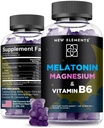 New Elements Melatonin Gummies 10mg with Magnesium Glycinate & Vitamin B6 | Sleep Support, Relaxation & Stress Relief | Non-GMO, Gluten-Free | Great-Tasting | Natural Grape Flavor