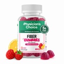 Médecin Choix Gommies de fibre pour la santé et la régularité digestive - Framboise Lemon Saveur - Pas de sucre ajouté et végétalien - Fibre prébiotique de racine de chicorée naturelle - Gommy quotidien pour adultes, femmes et hommes - 60CT