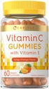 Carlyle Vitamine C Gommies de 60 Count d'orange avec vitamine E. Végétalien, sans OGM et supplément sans gluten
