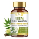 Capsules Veda Neem Biologique avec Triple Complexe Extrait de Feuille de Neem, Bark & Flower - Supplément à base de plantes stimule l'immunité, améliore la digestion, la santé de la peau et le nettoyage du soutien - 120 Compte