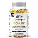 Bios Ocean Better D3 + K2-100% Bio VIT D3 und K2 Ergänzungen mit maximaler Bioverfügbarkeit - unterstützt Knochendichte, Calcium Balance, Immunität & Stimmung - 1-Pack, 30-Tage-Versorgung