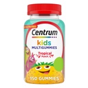 Gummies multivitamines Centrum Kids, parfum de punch tropical fait avec des saveurs naturelles, étouffe de stockage, 150 comte, 150 jours d'approvisionnement