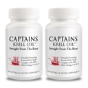 Captains Pure Antarctic Krill Oil Softgels EPA, DHA avec Astaxanthin et Phospholipides Aucun additif ou produit chimique de 1000mg par portion, 60 Capsules, 2-pack