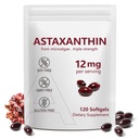 Astaxanthine 12mg, 120 Softgels, 4 mois d'approvisionnement, suppléments d'antioxydants d'Astaxanthine Premium avec activité antioxydante, soutient l'œil, l'immuno, articulaire, santé de la peau, circulation interne